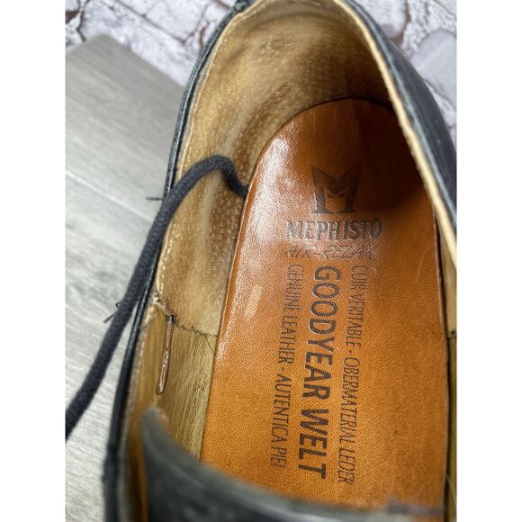 Mephisto Goodyear Welt Black Leather Oxfords Cap Toe Shoes Men’s Sz 8M US/41EU - Picture 10 of 16
